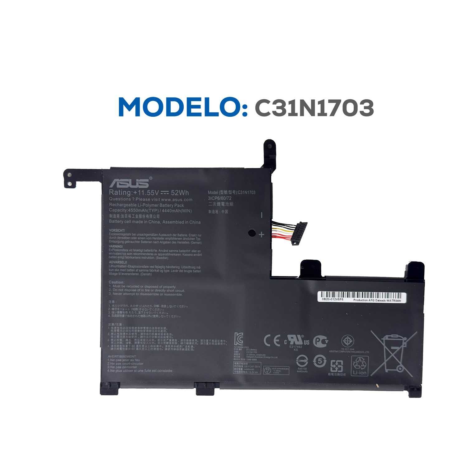 BATERIA ASUS C31N1703 ORG