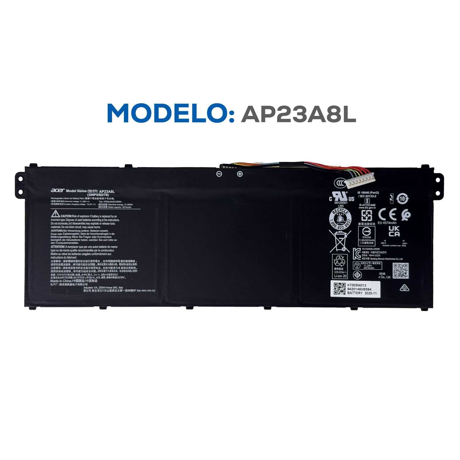 BATERIA ACER AP23A8L 11.28V 53.05WH INTERNA ORG