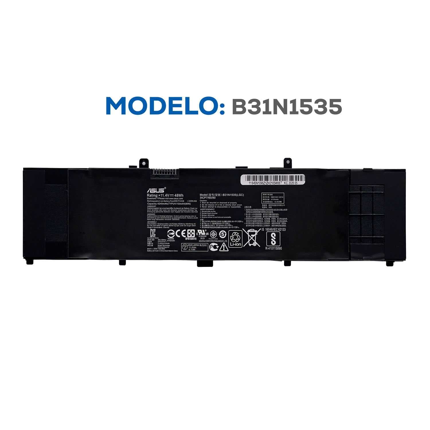 BATERIA ASUS B31N1535 INTERNA ORG (G3)
