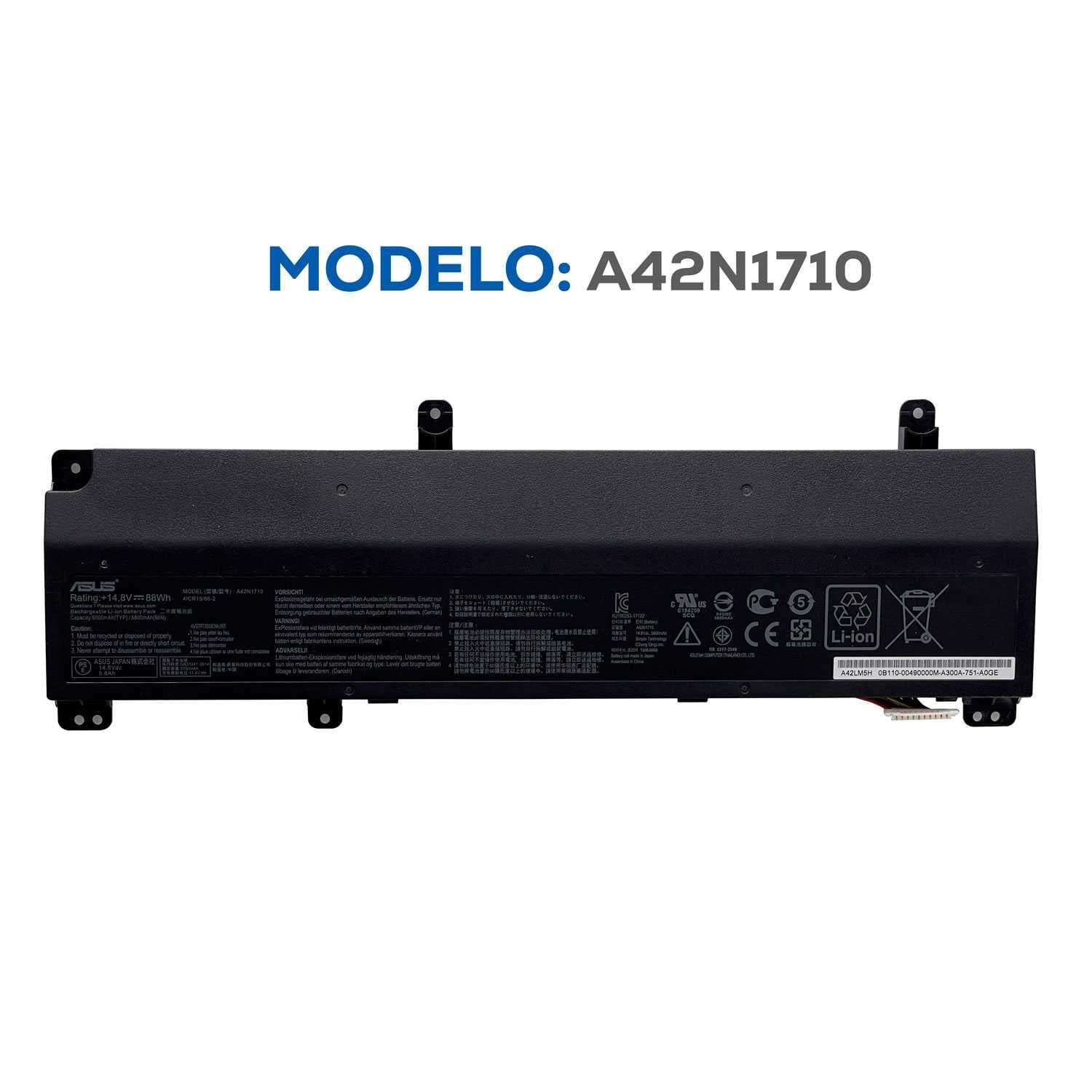 BATERIA ASUS A42N1710 A42LJ5H GL702VI GL702VI-1A INTERNA ORG (G5)