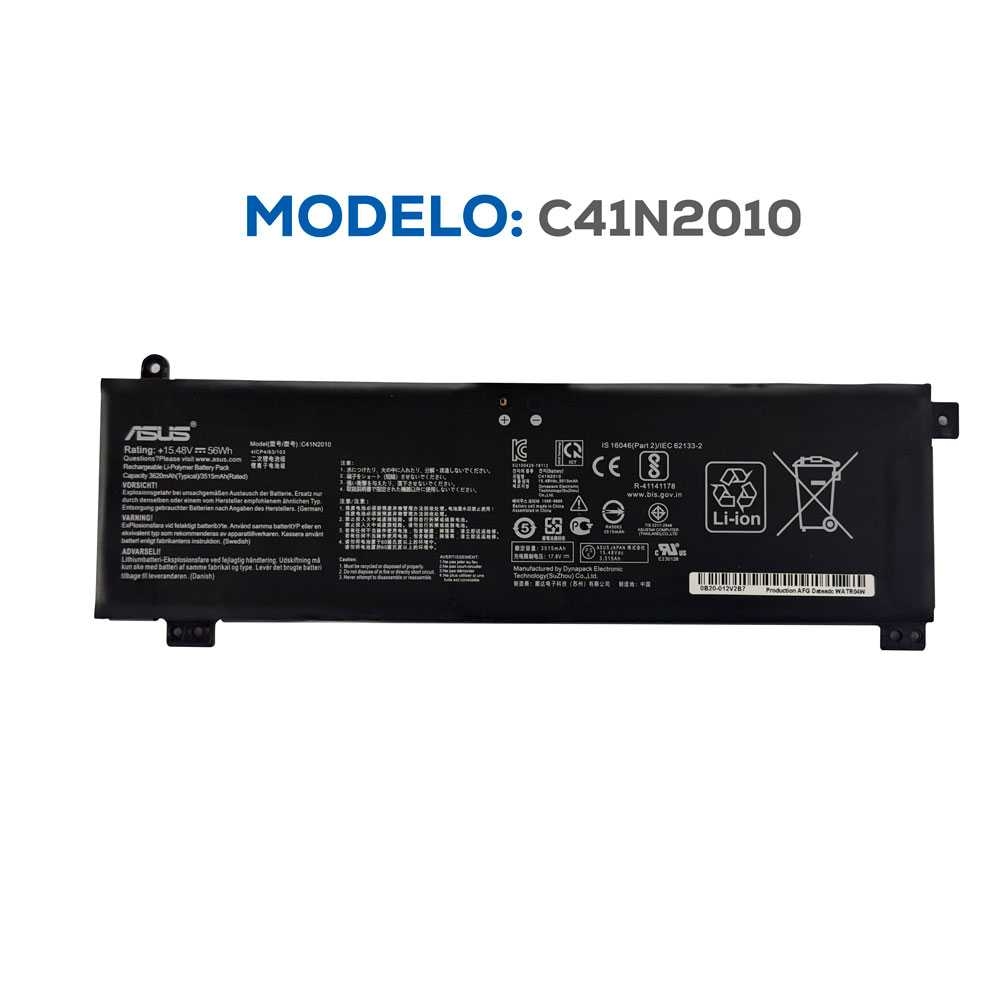 BATERIA ASUS C41N2010 TIPO A STRIX G15 G513 G17 G713 SCAR 15 G533 SERIES INTERNA ORG