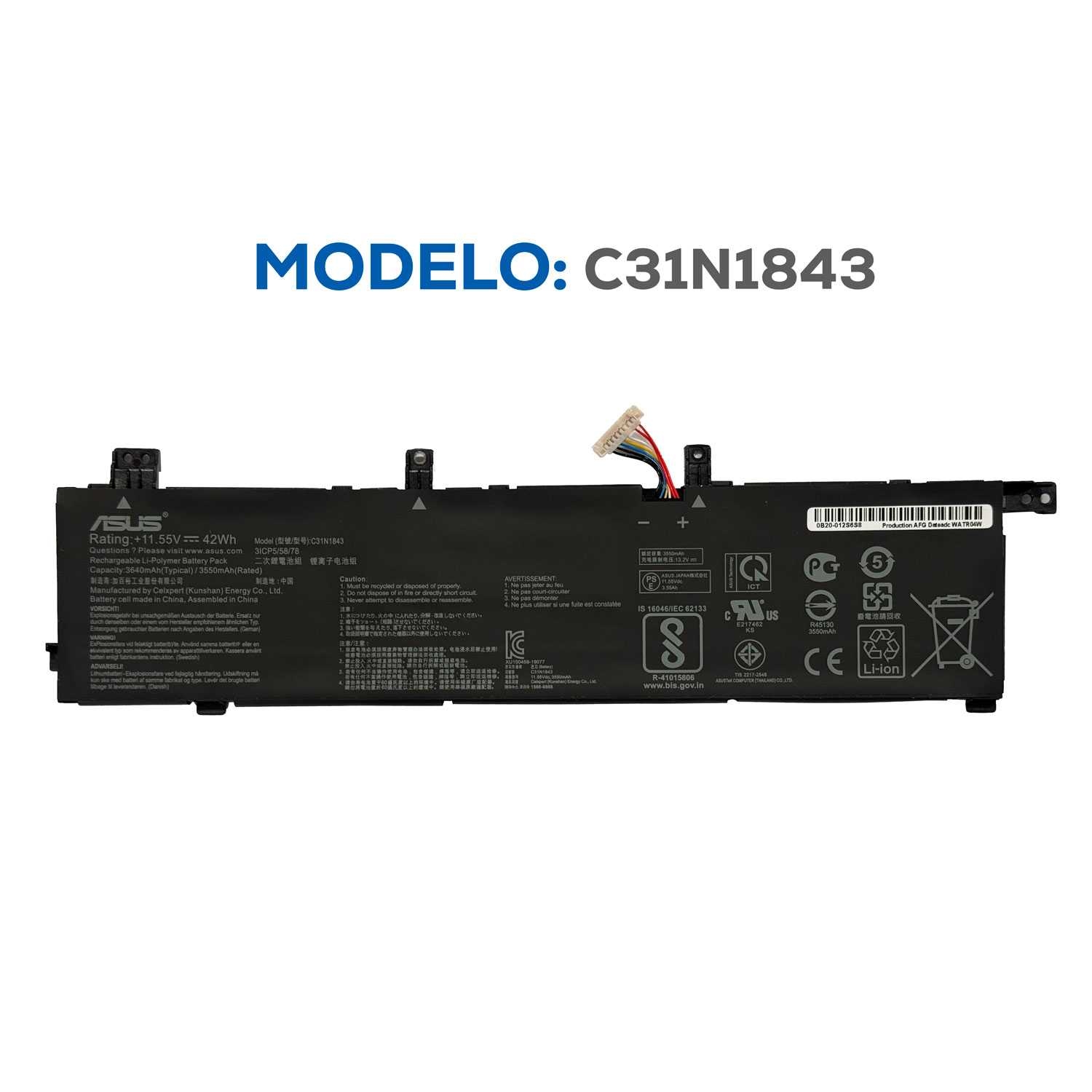 BATERIA ASUS C31N1843 ORG