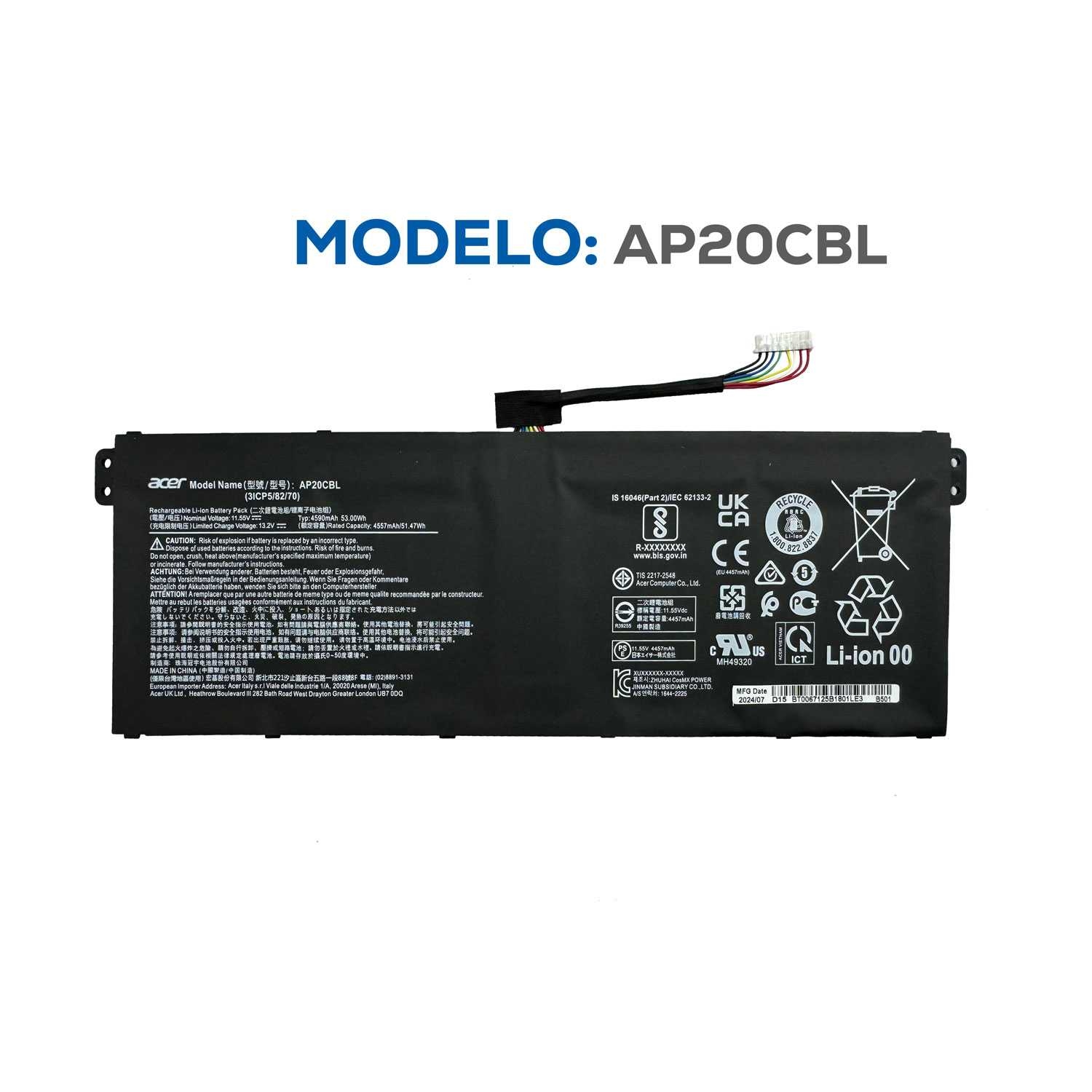BATERIA ACER AP20CBL ORG