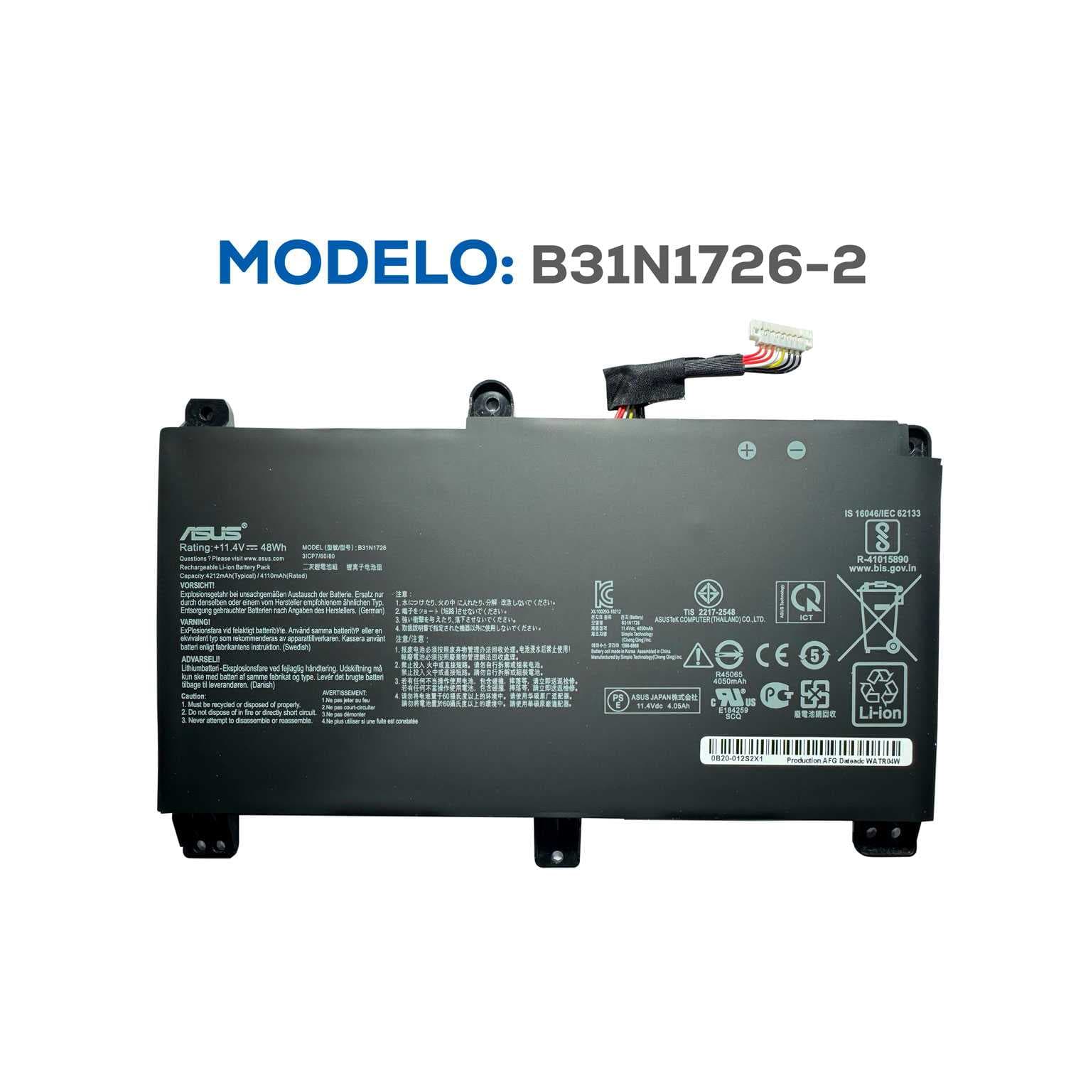 BATERIA ASUS B31N1726-2 ORG