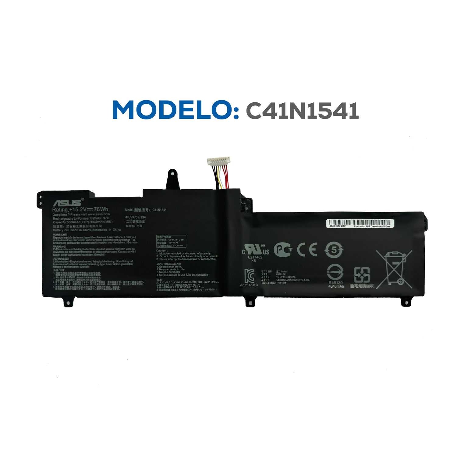 BATERIA ASUS ROG C41N1541 G702VT G702VMK G702VS G702ZC GL702VM GL702VSK INTERNA ORG