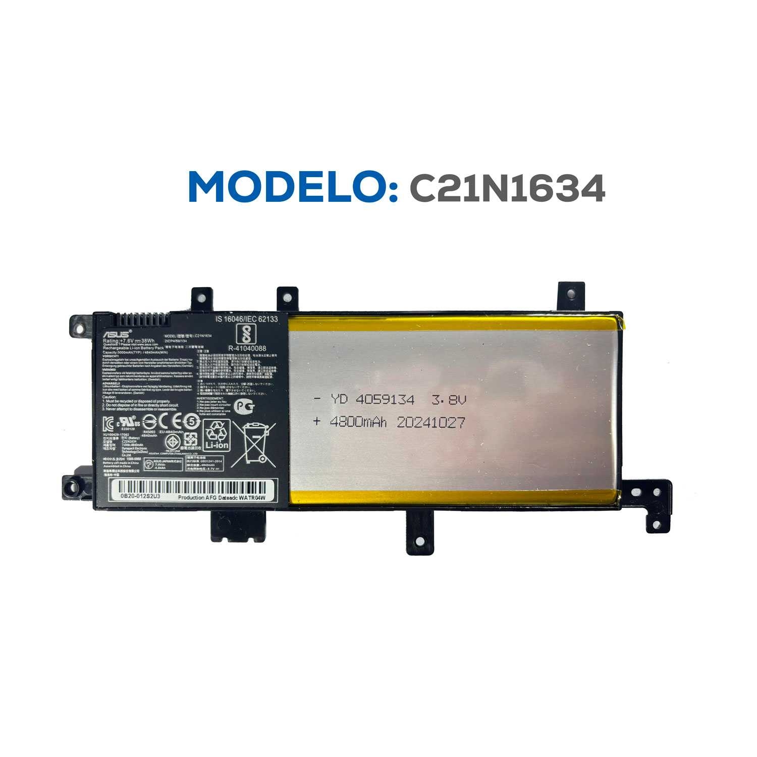 BATERIA ASUS C21N1634 15 X542UQ INTERNA ORG