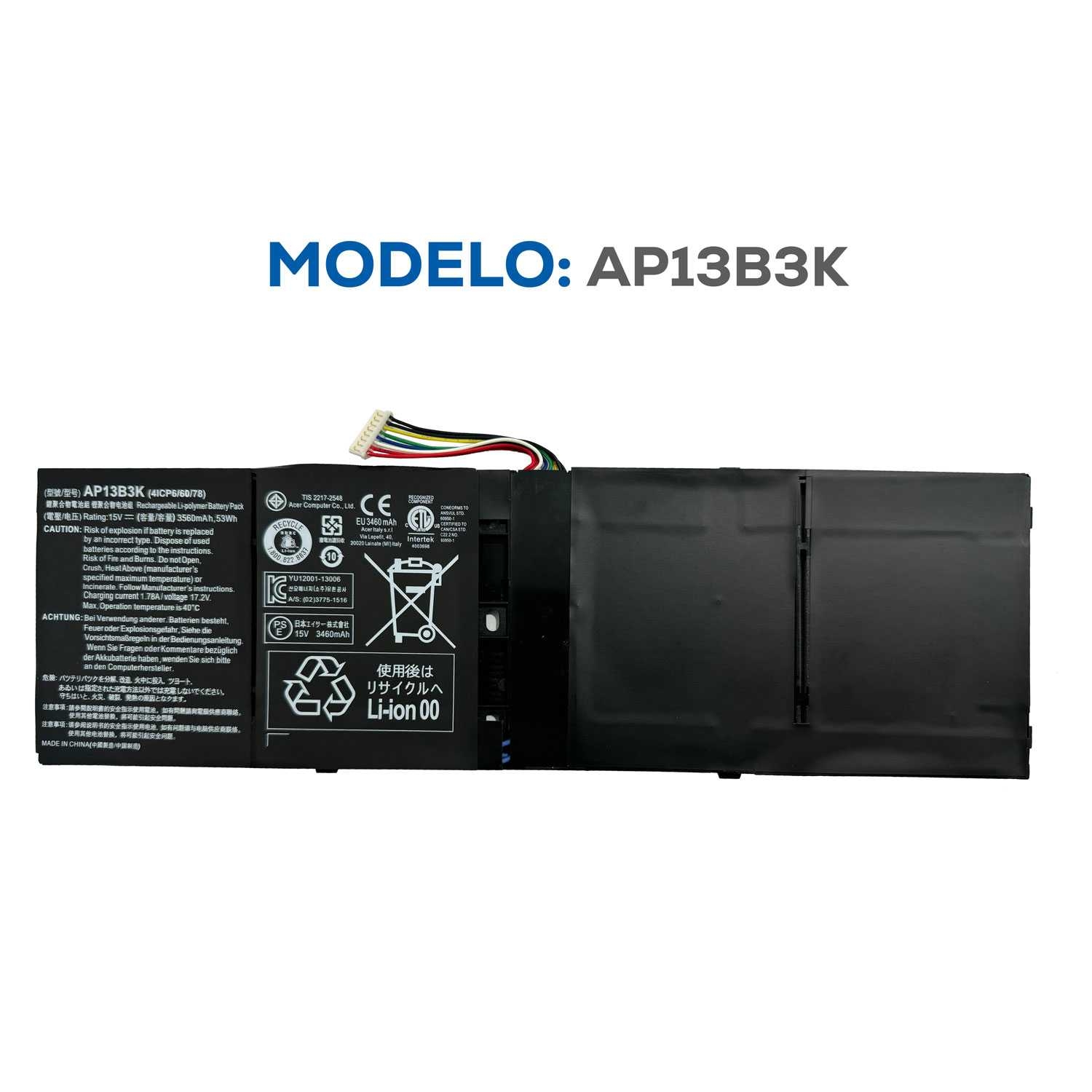 BATERIA ACER AP13B3K (4ICP6/60/78) INTERNA ORG