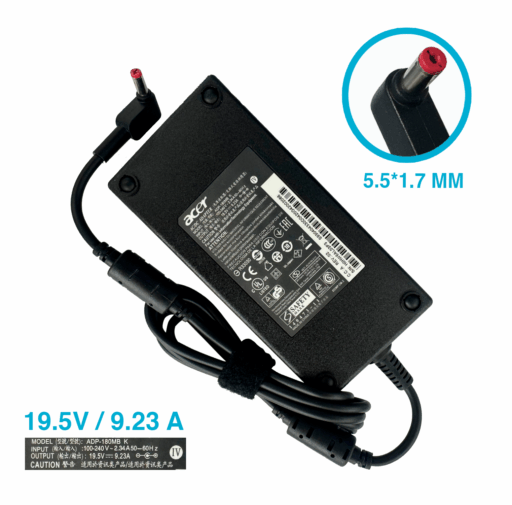 CARGADOR ACER 19.5V/ 9.23A/180W/5.5X1.7MM PLUG ROJO *ORIGINAL*