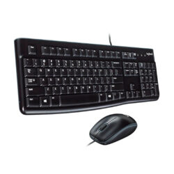 TECLADO-MOUSE COMBO LOGITECH MK120 NEGRO USB PLUG AND PLAY RESISTENTE A SALPICADURAS