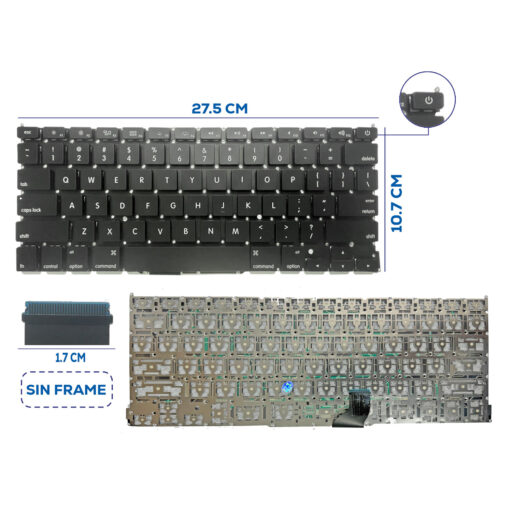 TECLADO APPLE MACBOOK PRO A1502 2013 SIN FRAME US (1)