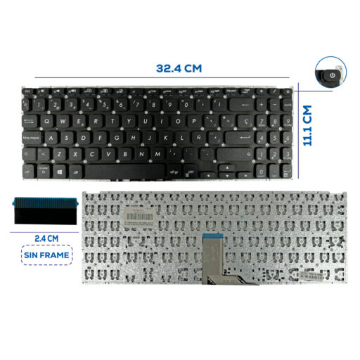 TECLADO ASUS F512 X512 X512DA R564J SIN FRAME BOTTON POWER SP (111)