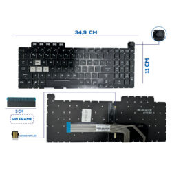 TECLADO ASUS TUF GAMING F15 FX506LI FX506LH FX506X506H TUF F17 FX706LI FX706 FA706 CON BACKLIGTH BOTTON POWER US NUMÉRICO (115)