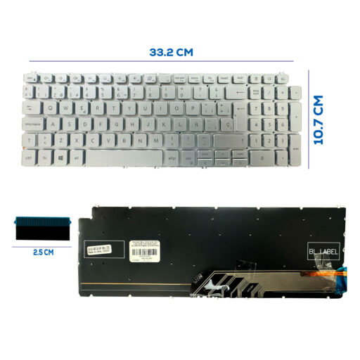 TECLADO DELL 5584 5590 5593 5594 5598 3501 BACKLIGTH SILVER SIN FRAME LA NUMÉRICO (212)
