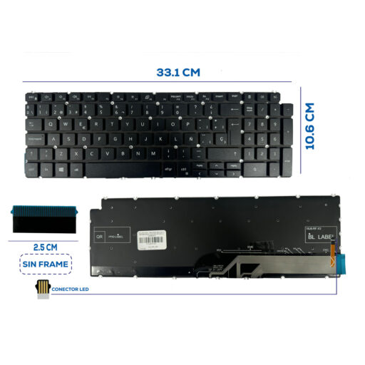 TECLADO DELL 5584 5590 5593 5594 5598 3501 BACKLIGTH SIN FRAME LA NUMÉRICO (124)