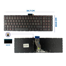 TECLADO HP 15-AX CON BACKLIGTH SIN FRAME ROJO SP NUMERICO (215)