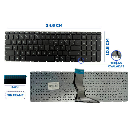 TECLADO HP 15-BS TECLAS OVALADA EZQUINA SP (29)