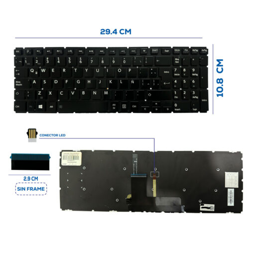 TECLADO TOSHIBA L55-B S55-B515 BACKLIT NUMERICO SP (165)