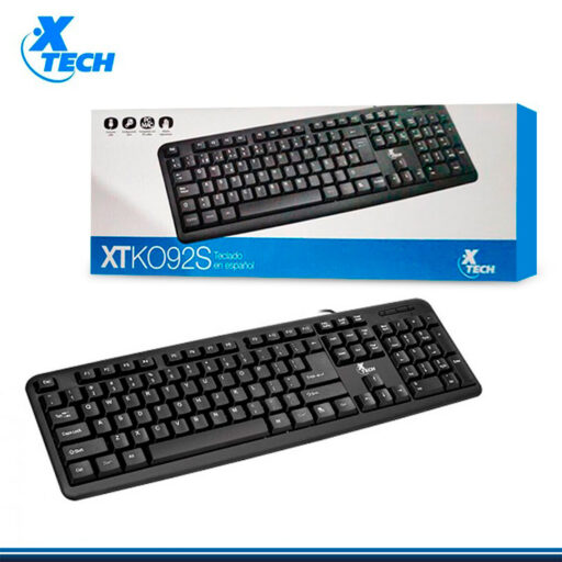 Xtech Standard Wired Keyboard USB Spanish Black XTK092S