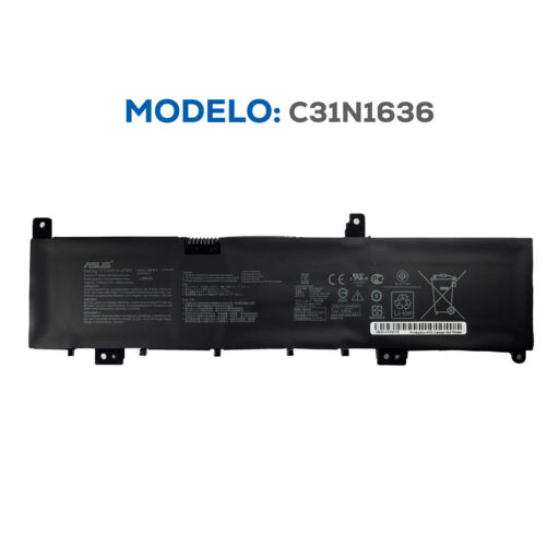 BATERIA ASUS N580VN X580GD C31N1636 47WH INTERNA ORG