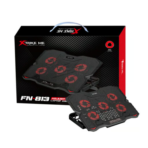 BASE DE ENFRIAMIENTO GAMER XTRIKE ME FN-813/ 5 NIVELES/5 VENTILADORES/LUZ LED/NEGRO/INTERFACE US